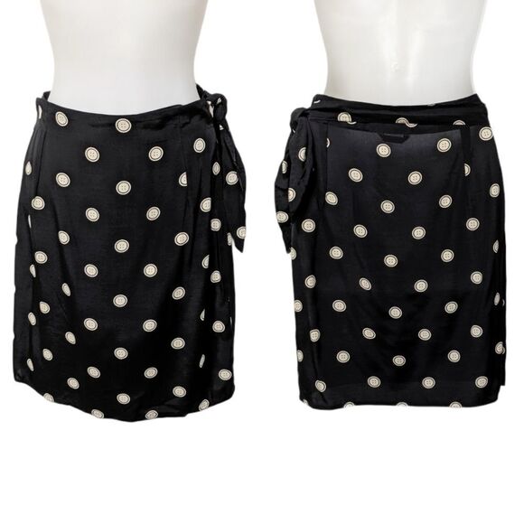 ALFRED Vintage Button Print Wrap Skirt S - Picture 6 of 6